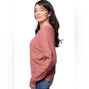 S33-Double V Cable Knit Sweater